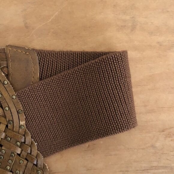 Jessica Simpson Woven Leather Belt Brown M/L - Picture 3 of 10